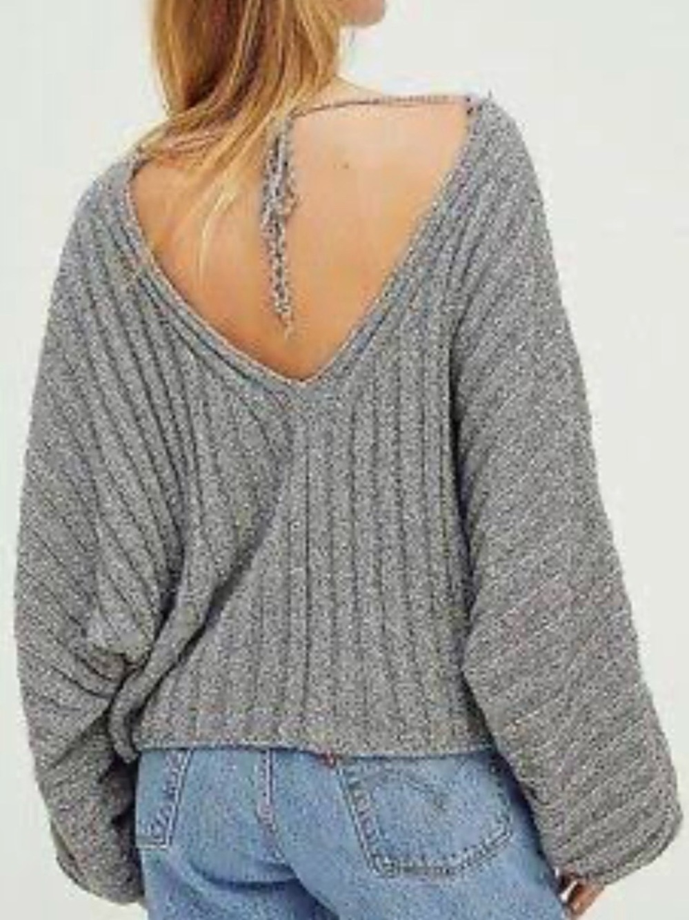 Free People Streetscape Pullover Super Soft Cropped Oversized Sweater